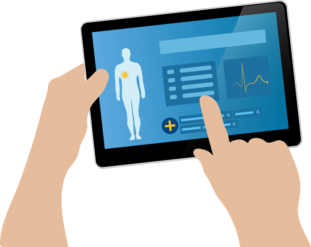 Illustration of a fitness app on a tablet